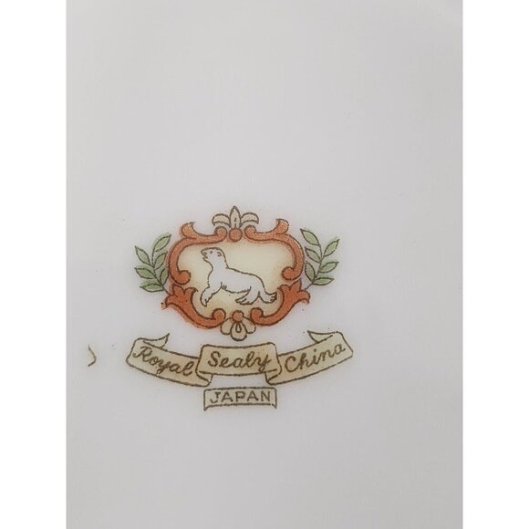 VTG Royal Sealy Japan Pineapple Fruit Gold Leaf Accent Footed Tea Cup & Saucer - Picture 9 of 11